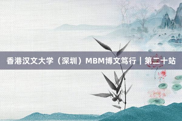 香港汉文大学（深圳）MBM博文笃行｜第二十站